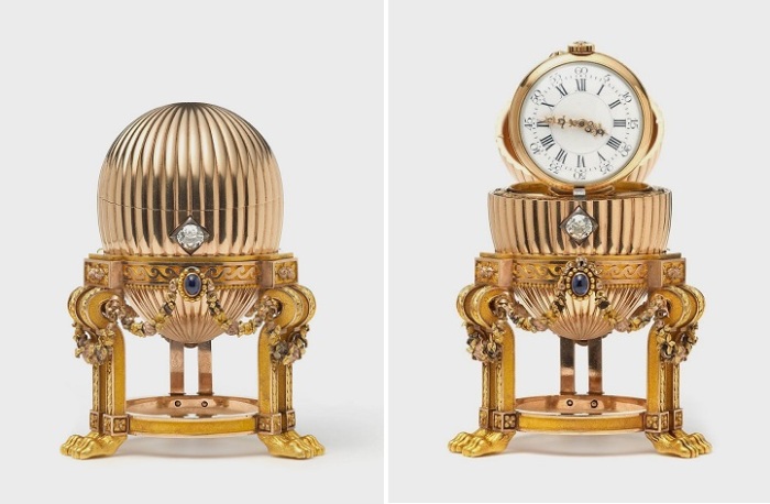Яйцо Фаберже с часовым механизмом. | Фото: jewellerymag.ru.