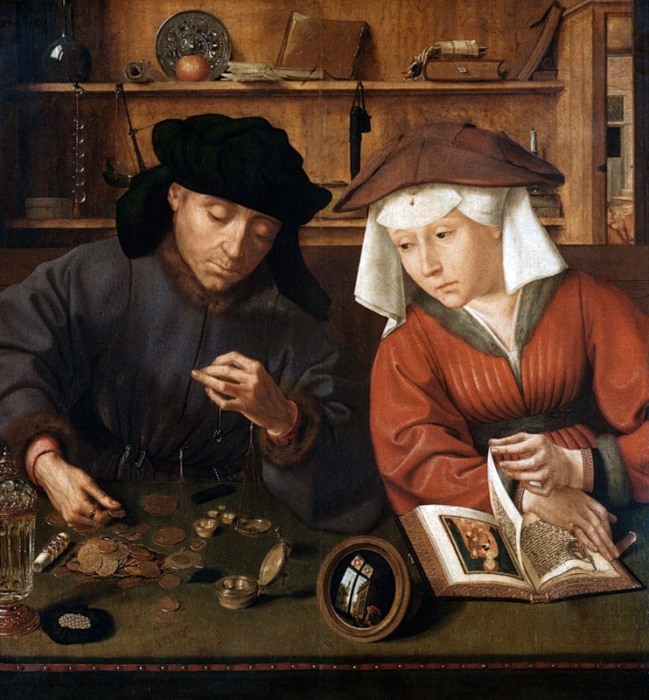 Меняла с женой. Квентин Массейс, 1514 год. | Фото: liveinternet.ru.