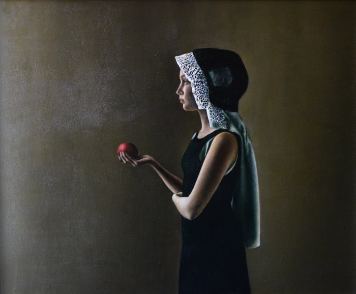 Девочка с яблоком. Автор: Halina Tymusz.