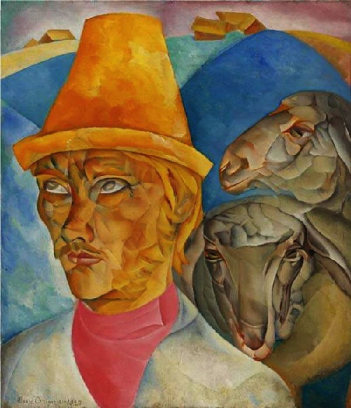 «Пастух в горах» («Клюев-пастырь»). 1920г. Борис Григорьев