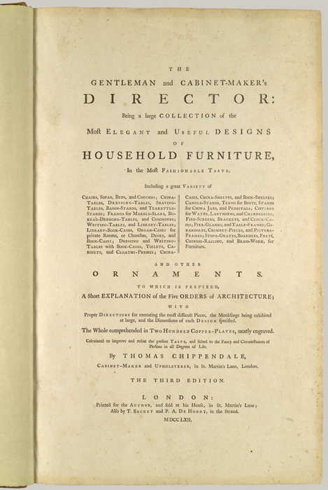 Книга Чиппендейла имела огромный успех, она переиздавалась в 1759 и 1762 годах