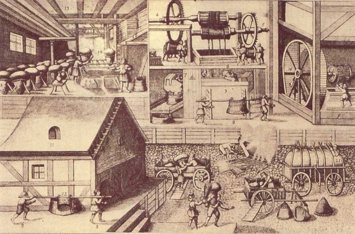 Производство соли в Галле, Саксония-Анхальт (1670 год)