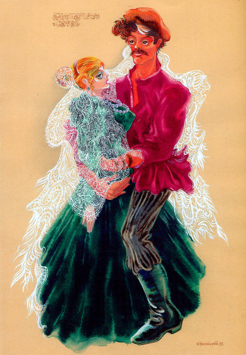 Наталья Гунадарева и Виктор Корешков в постановке театра Маяковского «Леди Макбет Мценского уезда», 1982 год.