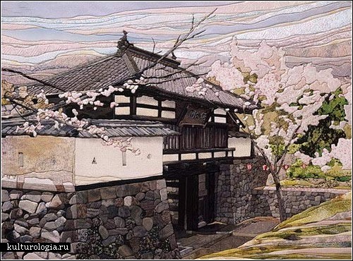 Японские пейзажи из шелка от Маэно Такаси