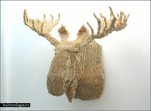 Пиксельная природа в скульптурах Шоуна Смита 