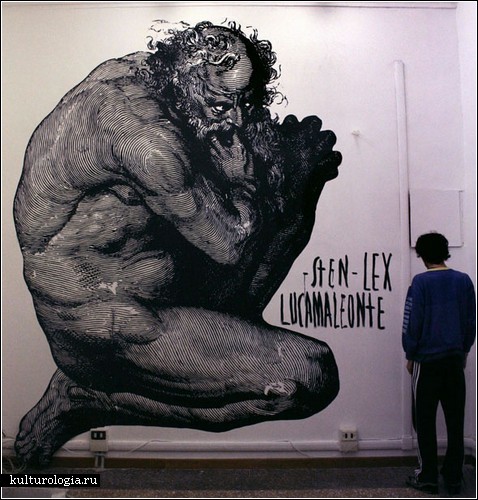 Черно-белые граффити от итальянских мастеров Sten & Lex