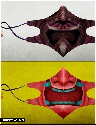 Расписные хирургические маски Yoriko Yoshida