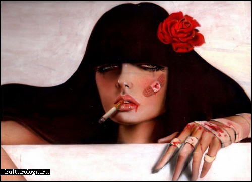 Курящие женщины. Картины Брайана Вивероса (Brian М. Viveros)