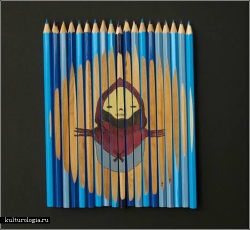 Рисунки на карандашах. Автор - художник GhostPartol из Австралии
