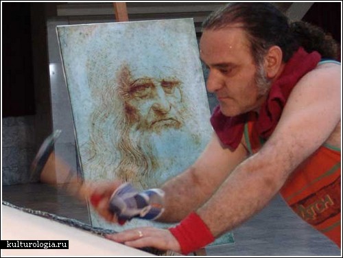 Портрет Леонардо да Винчи из гвоздей