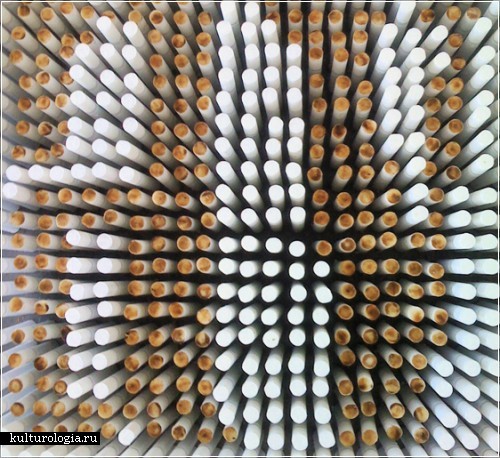 Инсталляция из сигарет художника Хуана Карлоса Рохаса  (Juan Camilo Rojas)