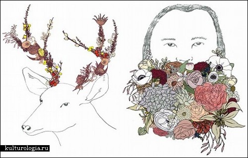 «Цветочные» иллюстрации американской художницы Кати Вернон (Katie Vernon)