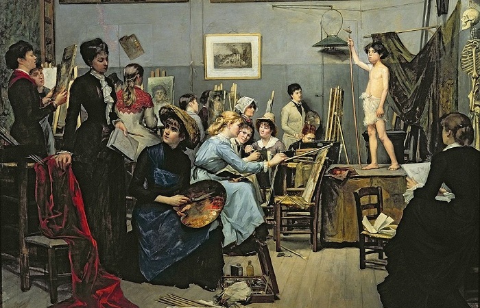 В студии». (1881). Автор: Мария Башкирцева.