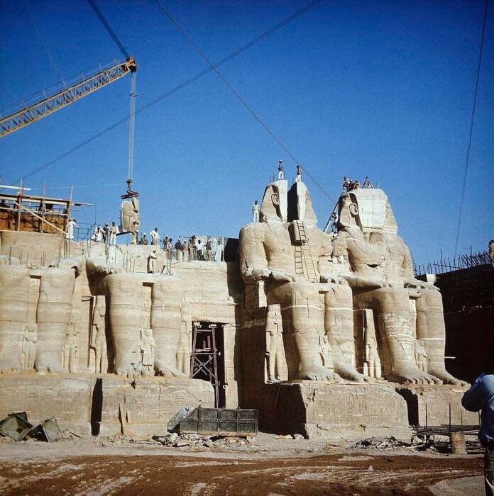 Работы по переносу храма в Абу-Симбеле.