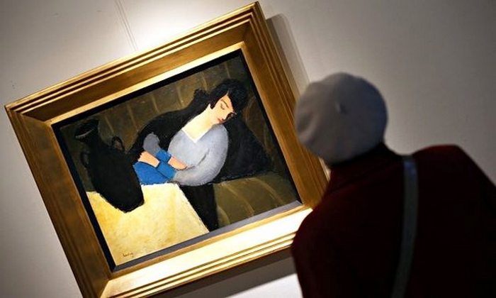 Пропавшая картина Роберта Берени «Спящая женщина с черной вазой».
