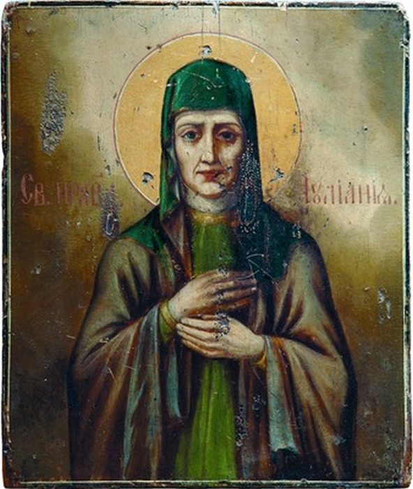 Икона св. Иулиании Лазаревской из Благовещенского монастыря города Мурома. XIX век.