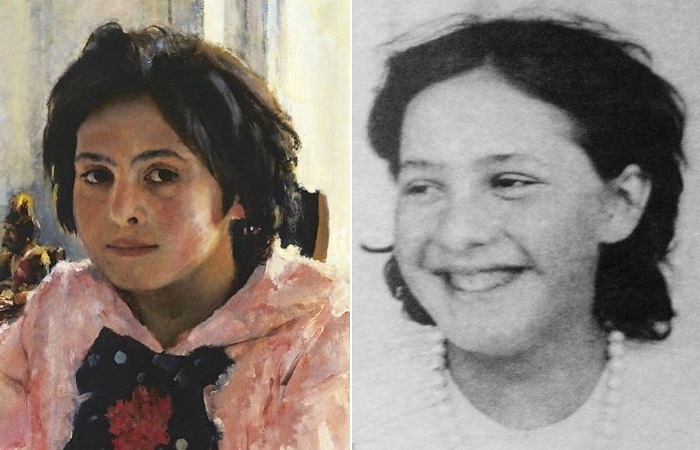 Вера Мамонтова и она же на картине «Девочка с персиками».
