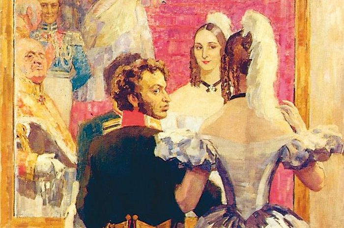 Пушкин с женой от художника Николая Ульянова.