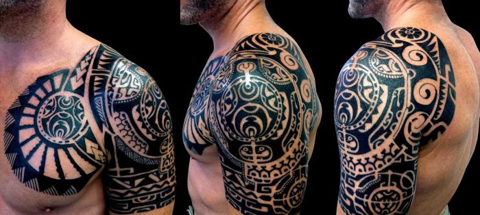 Полинезийские татуировки на руку.