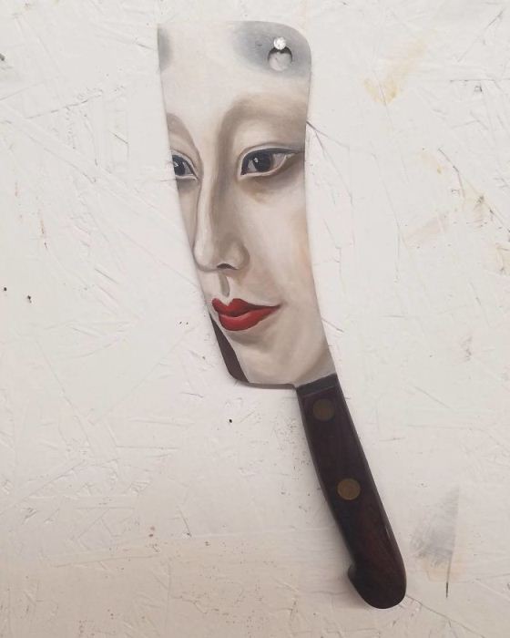 Портрет на кухонном ноже.