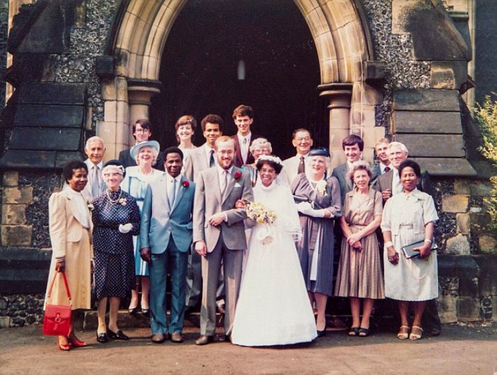 Свадьба Пенни. Фотография возле церкви, 1984 г.