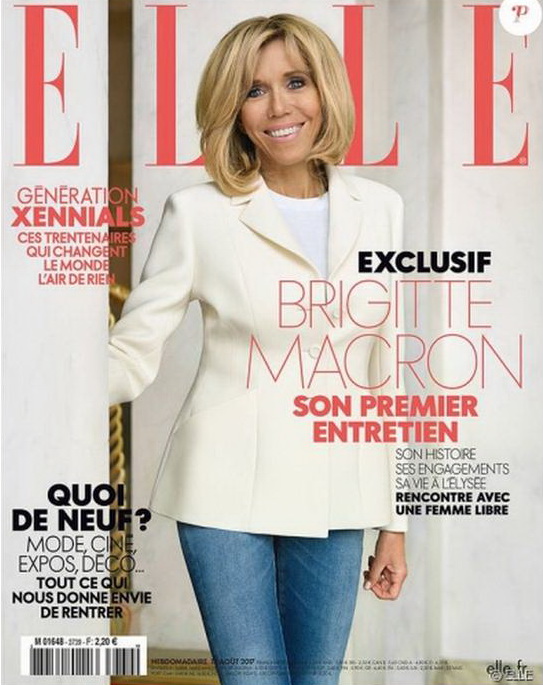 Брижит Макрон на обложке журнала Elle.