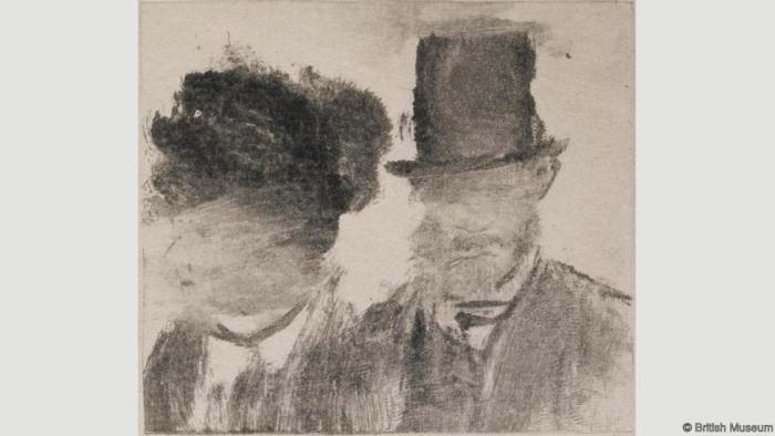 Головы мужчины и женщины. Эдгар Дега. 1877-80