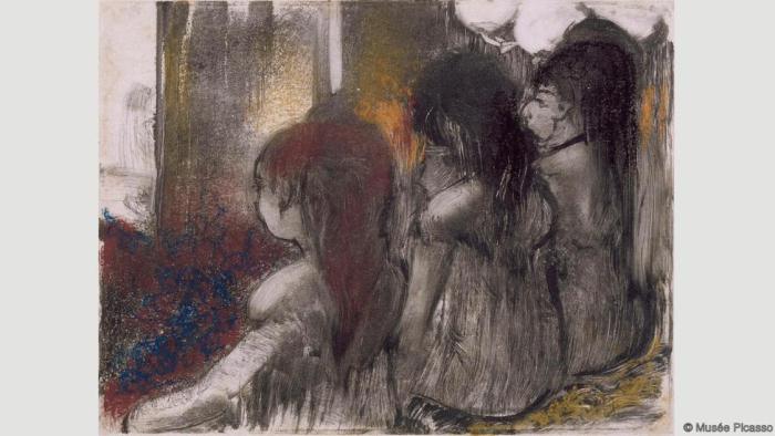 Три женщины в борделе. Вид сзади. Эдгар Дега. 1877-79