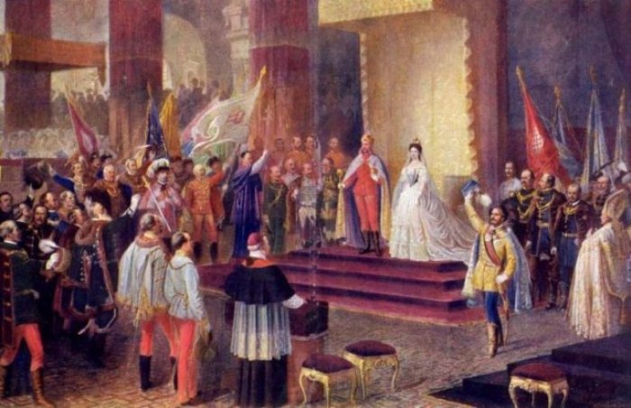 Коронация Франца Иосифа и Елизаветы.