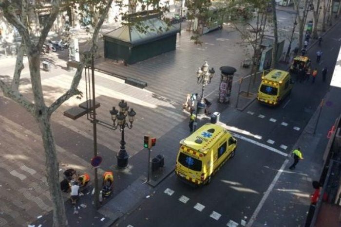 Теракт в Барселоне: место трагедии.