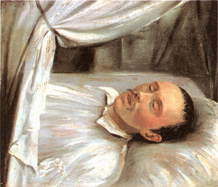 М. Ю. Лермонтов на смертном одре. Р. К. Шведе. Масло. 1841 год