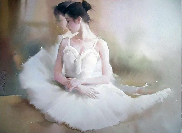 Балерины на акварелях Liu Yi