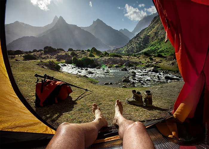 Утренние виды из палатки: фоторепортаж от Олега Григорьева