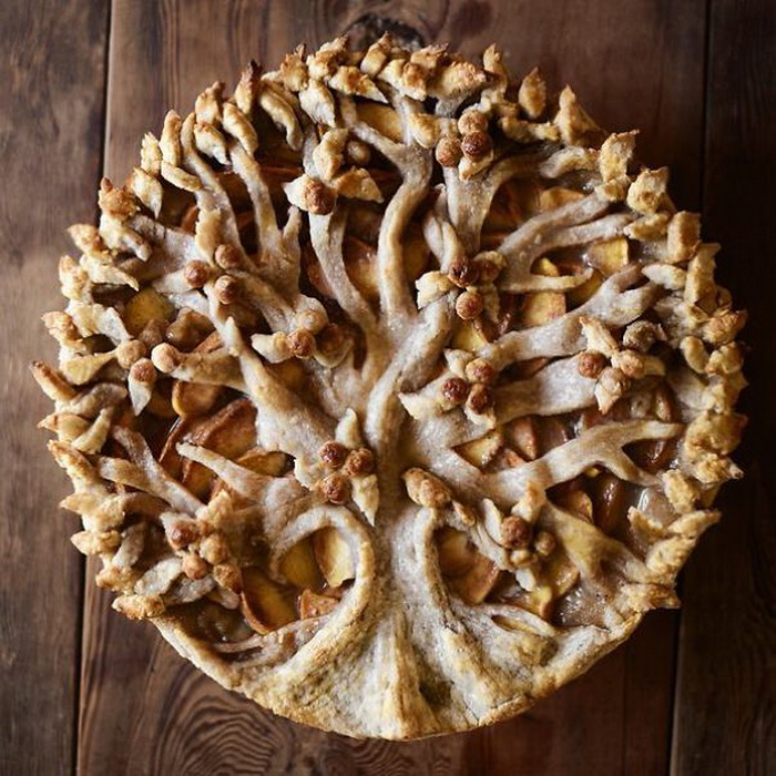 Креативное украшение яблочного пирога