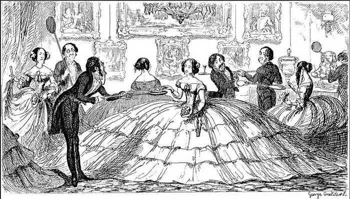 Кринолиновые платья викторианской эпохи.
