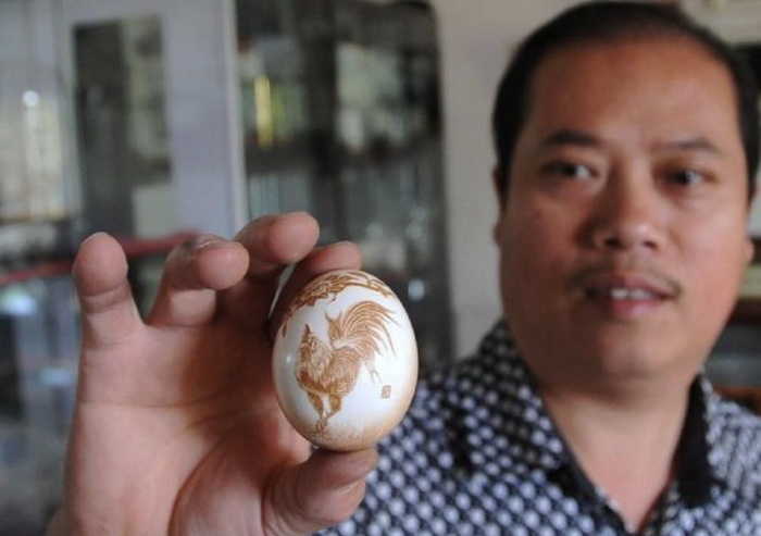 Резьба по яичной скорлупе. Работы китайского художника Pu Derong