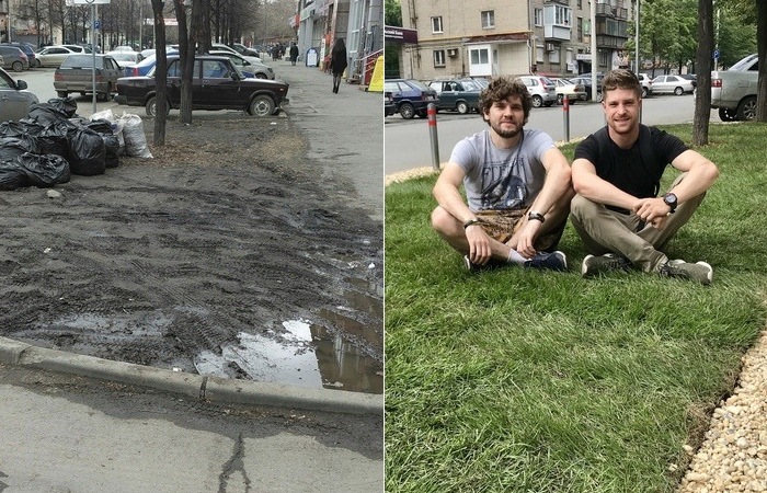 Газон в Челябинске: до и после ремонта.