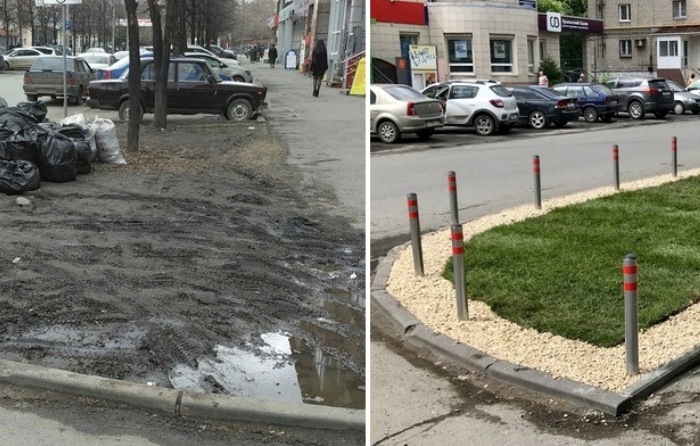 Газон в Челябинске: до и после ремонта.