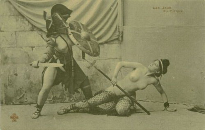 Фотореконструкция женского боя, снимок сделан в начале 20 века