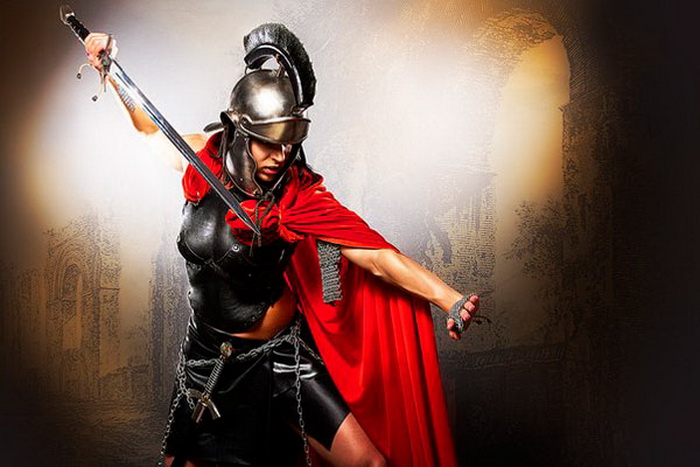 Женщины-гладиаторы в Древнем Риме, современная иллюстрация