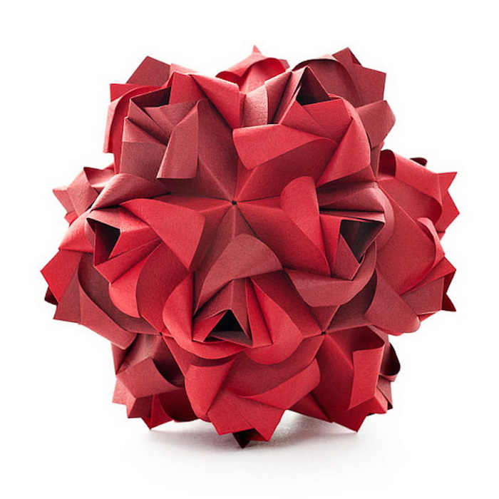 Маленькая роза-кусудама. Оригами от Марии Синайской