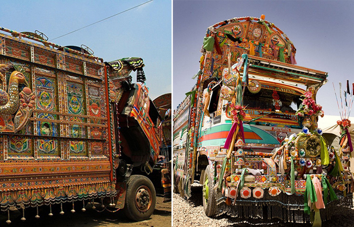Украшение машин в Пакистане -  традиция, которой придерживаются все водители.