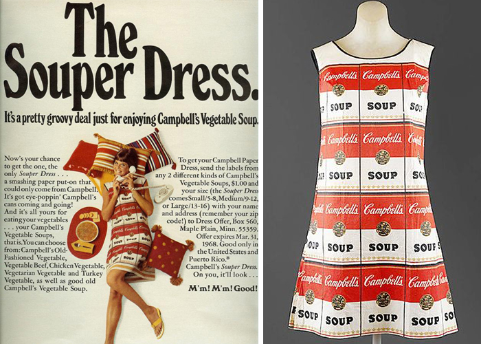 Бумажное платье для рекламы супа Campbell’s Soup