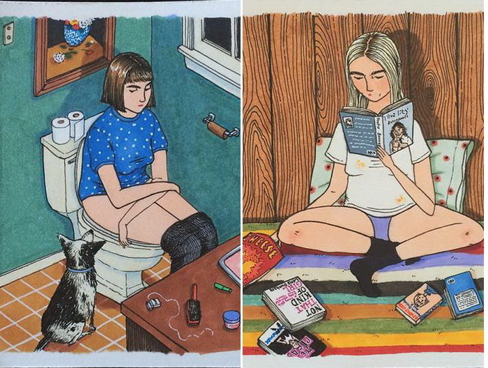 Очаровательные миниатюры о жизни девочек от Салли Никстон