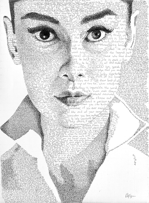 Портрет Одри Хепберн.