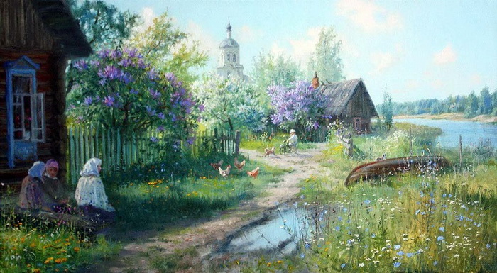 Русская деревня на картинах Владимира Жданова