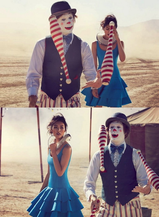 Китаянка и бродячий цирк. Необычная фотосессия Уилла Дэвидсона для журнала Vogue