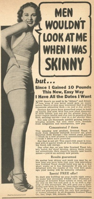Мужчины худых не любят: реклама 1940-х годов