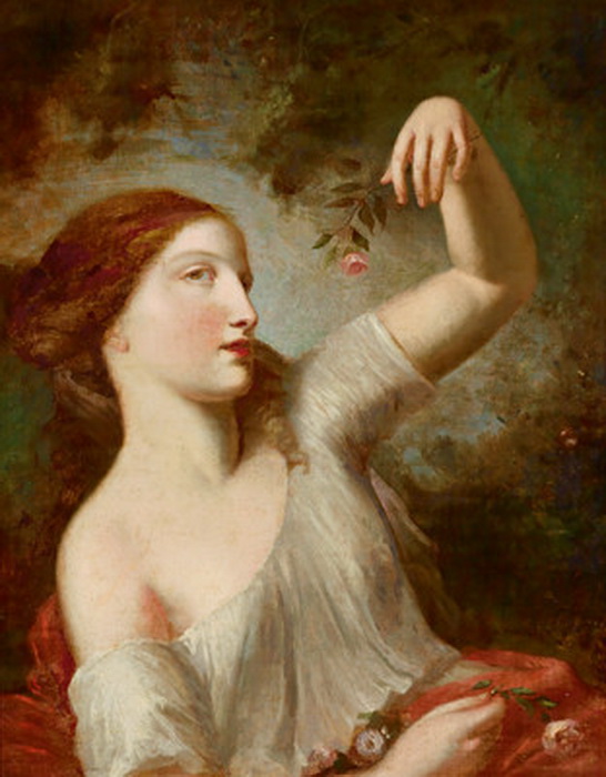 Девушка с розой, Шарль-Жозеф Натуар, 18 век