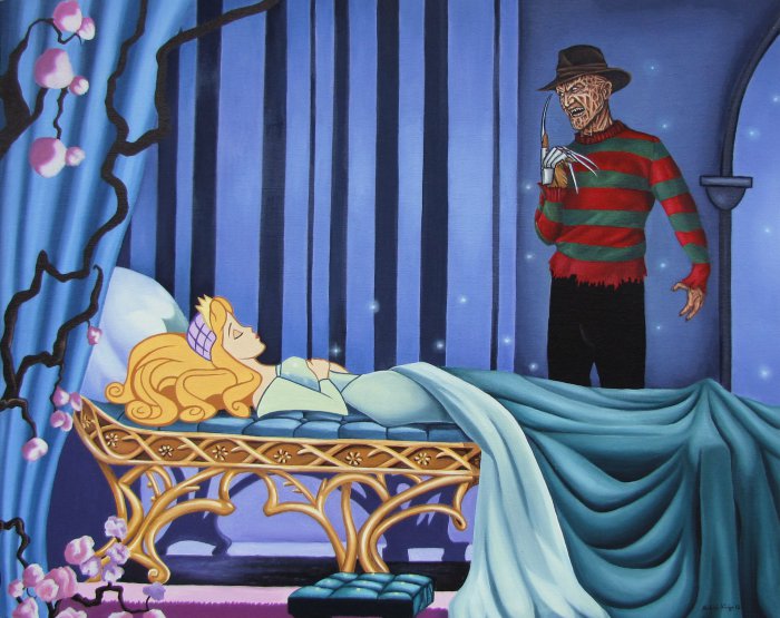 Кошмар на улицах Волшебного королевства: Фредди Крюгер наблюдает за Спящей красавицей.